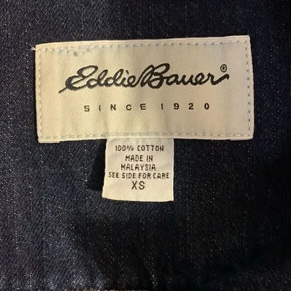 New!! Eddie Bauer dark wash jeans jacket - Picture 4 of 11